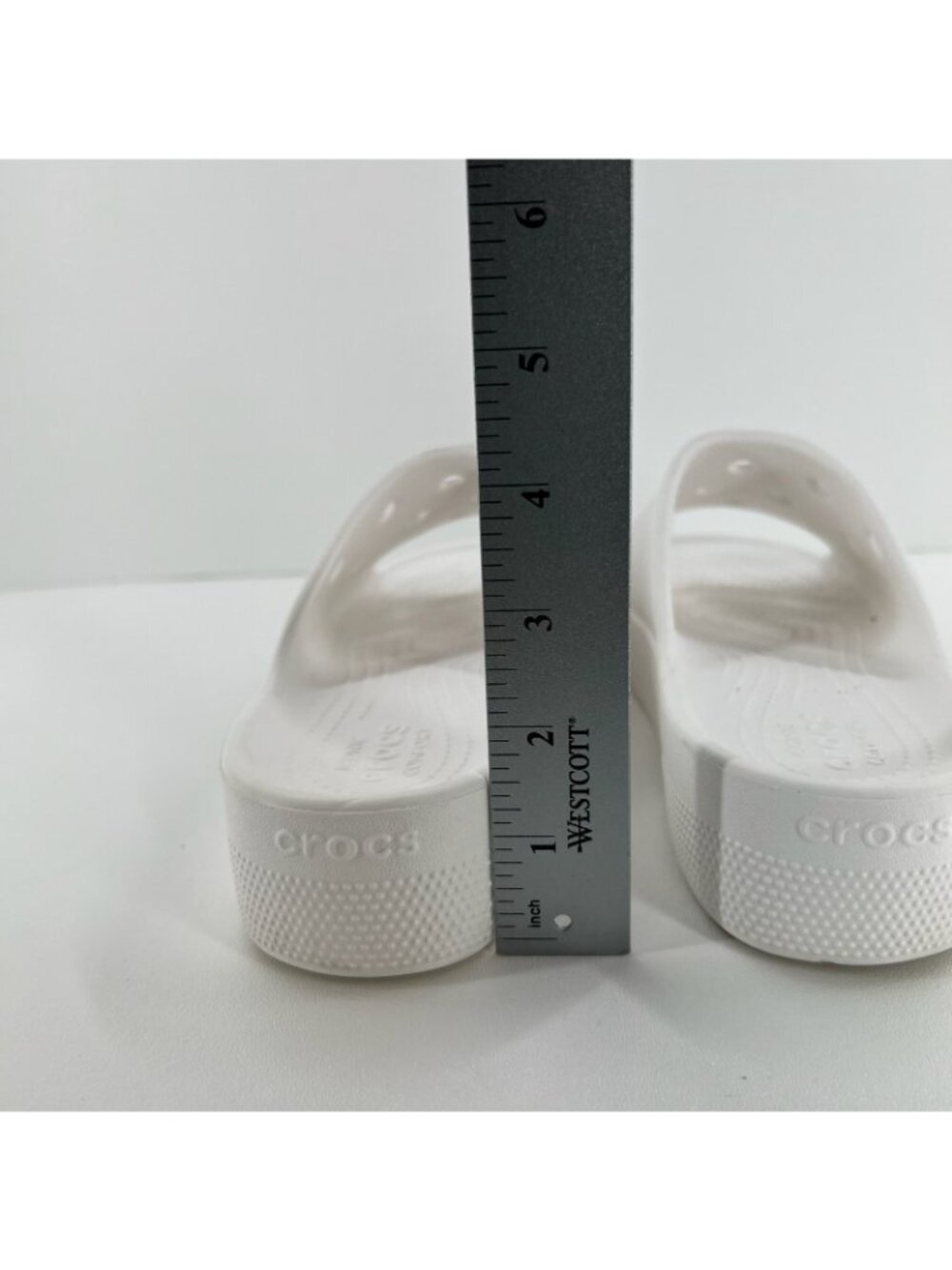 Crocs Classic Platform Slide Sandals Women US 9 Lightweight Chunky Slip On White - Picture 11 of 13